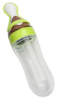 Бутылочка для кормления, силиконовая, с ложкой, от 5 мес., 90 мл, цвет зеленый Р00000028