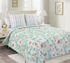 Простыня 1.5-спальная Белая роза комп. 2 Зел. 000ПН1 перкаль Текс Дизайн