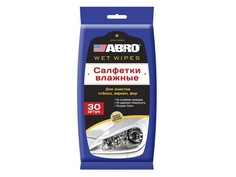 ABRO Салфетки влажные для стекла, зеркал, фар (30 шт.) "ABRO"