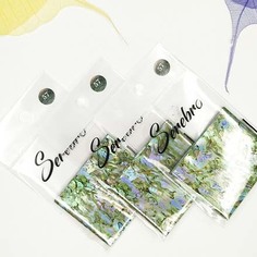 Набор Serebro Фольга для дизайна ногтей №57, зеленый мрамор, 5 шт.