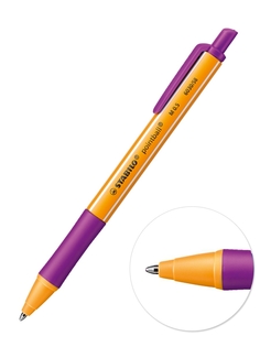 Ручка шариковая автоматическая 0,5мм STABILO Pointball, фиолетовая