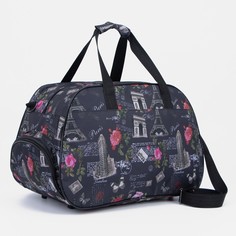 Дорожная сумка женская AMEN 5304538 чёрная , 44х25х30 см Amen.