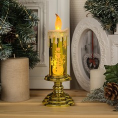 Светодиодная фигура «Свеча со снеговиком» 7 × 20 × 7 см, свечение тёплое белое Luazon Lighting