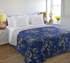 Покрывало Астерия 1 Син. из перкали 200х210 стеганое Текс Дизайн