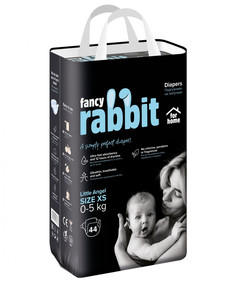 Подгузники на липучках Fancy Rabbit for home 0-5 кг, XS, 44 шт