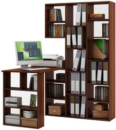 Компьютерный стол со стеллажем МФ Владимир Феликс-15 ФКС-15 Итальянский орех