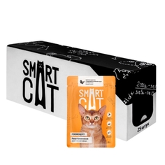 Влажный корм для кошек и котят Smart Cat курочка с морковью, 25шт по 85г