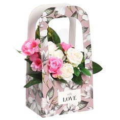 Коробка-переноска для цветов «С любовью», 17 × 12 × 32 см Дарите Счастье