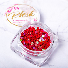 Набор, Blesk, Дизайн для ногтей «Конфетти», красный, 2 мм, 4 шт.