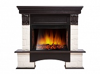 Каминокомплект Electrolux Forte 25S с очагом EFP/P-2720RLS камень белый, шпон темный дуб