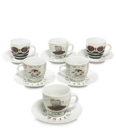 Набор из 6 кружек 125мл с блюдцами RX-01 113-451825 Love Drinks