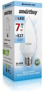 Лампа светодиодная SMARTBUY, E27, 7W, 4000K, "Свеча", арт. 553551 - (10 шт.)