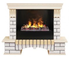 Электрокамин 3D Real-Flame Country 26 WT с очагом Black вставка + 3D Cassette 630