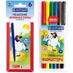 Набор фломастеров Centropen "Пингвины", арт. 062724, 6 цв х 5 упак.