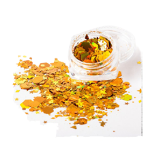 Набор Serebro Дизайн для ногтей Микс пайеток №2, золото, 4 шт.