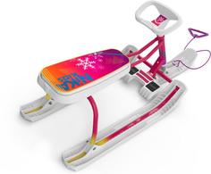 Снегокат Nika kids Тимка Спорт 1 белый/розовый зимний