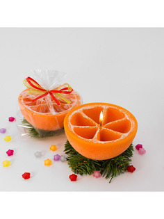 Новогодние свечи "Пол-апельсина" дл. 100 мм., ш. 100 мм., выс. 62 мм. (Цв: Оранжевый ) Sima Land