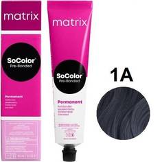 Краска Matrix SoColor Pre-Bonded 1A иссиня-черный пепельный, 90 мл