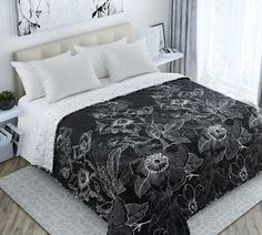 Покрывало Метафора 1 Черн. из перкали 240х210 стеганое Текс Дизайн