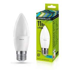 Лампа светодиодная ERGOLUX, E27, 11W, 4500K, "Свеча", арт. 690348 - (10 шт.)