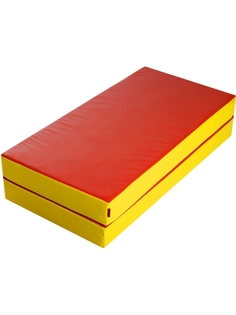 Мат спортивный гимнастический детский складной 1000х1000х60мм КЗ красный/желтый Ideal