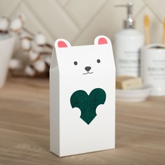 Полотенце подарочное Экономь и Я Мишка 30x60 , изумрудный, 100% хл, 320 г/м2