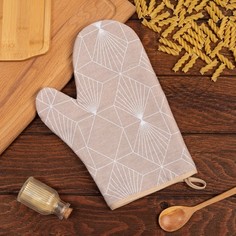 Варежка-прихватка Доляна Geometry 20х27 , 100% хл, ватин 250г/м2
