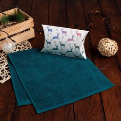 Полотенце подарочное в коробке Экономь и Я, 2, 30x60 , серо-синий, 100% хл, 320 г/м2