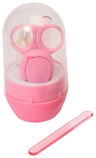 Набор маникюрный детский: ножницы, щипчики, пилочка, пинцет, цвет розовый Крошка Я