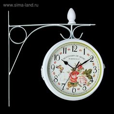 Часы настенные двойные, : Садовые, Розы, d=17 см, 40 х 32 см No Brand