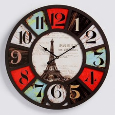 Часы настенные, : Лофт, Эйфелева башня, плавный ход, d=60 см Mikhail Moskvin