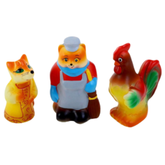 Набор резиновых игрушек ПКФ Игрушки Кот лиса и петух 534110