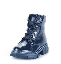 Ботинки зимние Elegami, цвет синий, материал лак р.28