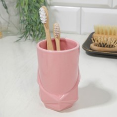 Стакан для зубных щеток Розовый, 11 х 7,5 см No Brand
