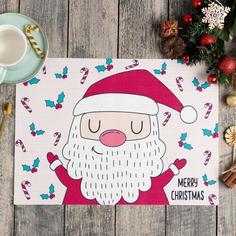 Новогодняя салфетка на стол Christmas ПВХ, 40х29 Доляна