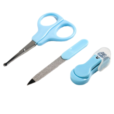 Детский маникюрный набор Крошка Я ножницы книпсер пилка цвет голубой 4601139