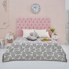 Покрывало хлопковое Этель Листопад 200х240 , серый, 100% хлопок, 300гр/м2