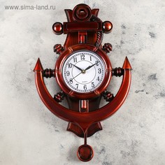 Часы настенные, : Море, Каракка, с маятником 29х39 см, дискретный ход No Brand