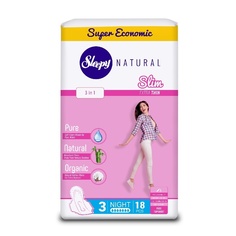 Прокладки гигиенические Sleepy Natural Slim ночные ультра тонкие 18 шт