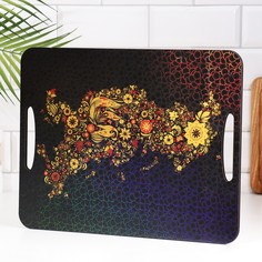 Разделочная доска-поднос "Хохлома" 36х28 см Дарим Красиво