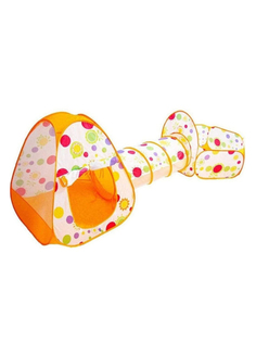 Детская игровая палатка URM с тоннелем и манежем, оранжевая