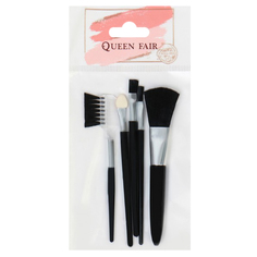 Набор кистей для макияжа, 5 предметов, цвет чёрный 856427 Queen Fair