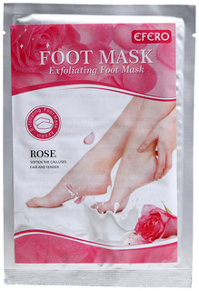 Отшелушивающая маска-носки для ног на основе экстракта розовой розы, 1 пара 7332989 No Brand