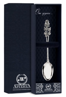 Ложка чайная Роза литая из черненого серебра АргентА