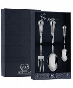 Набор столовый Фаворит из серебра ложка + вилка + ложка чайная АргентА