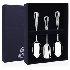 Набор чайный Фаворит из серебра совок для сахара + 2 чайных ложки АргентА