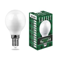 Лампа светодиодная LED 9вт Е14 белый матовый шар | код. 55081 | FERON 1шт.