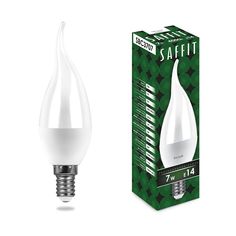Лампа светодиодная LED 7вт Е14 белый матовая свеча на ветру | код. 55055 | FERON 1шт.