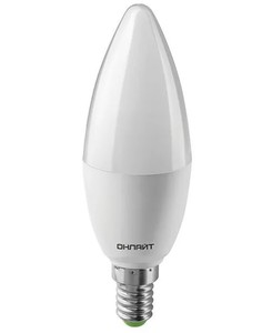 Лампа светодиодная LED 10вт Е14 белый матовая свеча (61957 OLL-C37) Онлайт