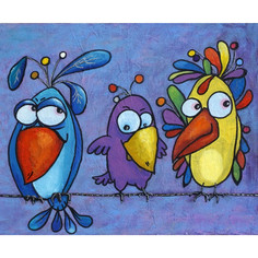 Картина мозаикой Molly Забавные птички KM1006, 15х20 см, 14 цветов